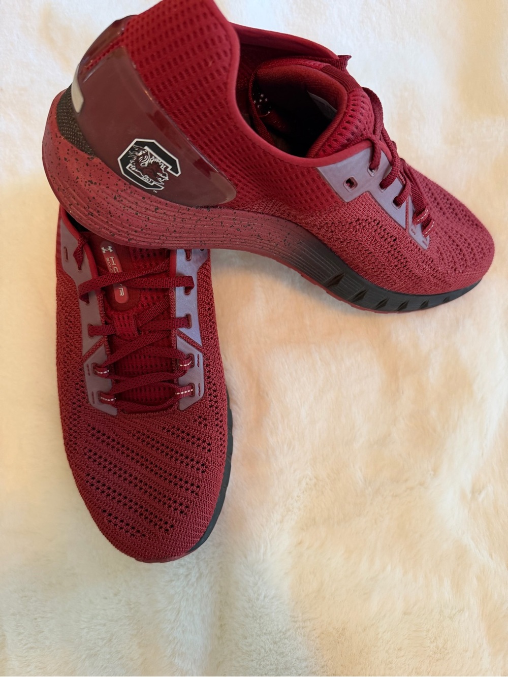 Under Armour Men's Cardinal Red Knit Athletic Trainers with Black Outsole